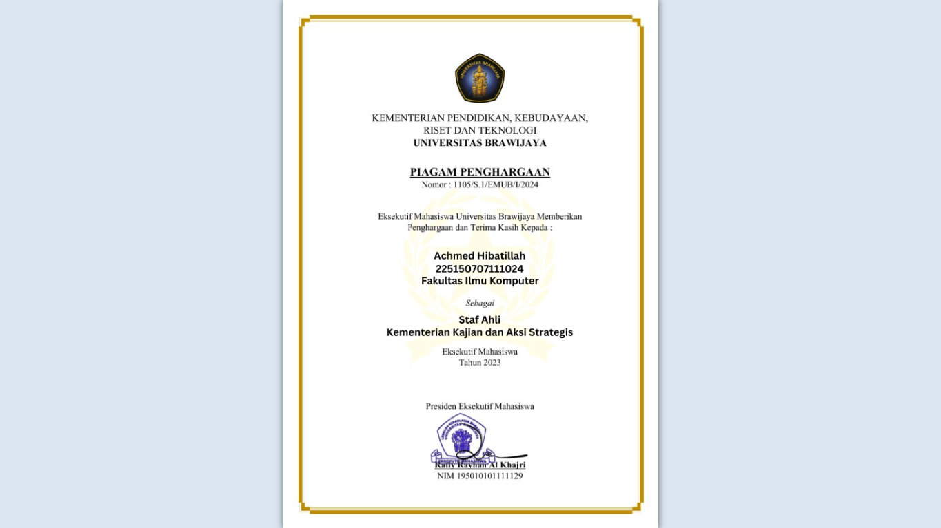 Expert Staff of the Student Executive Board of Brawijaya University