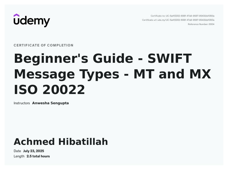 ISO 20022 - SWIFT Financial Message